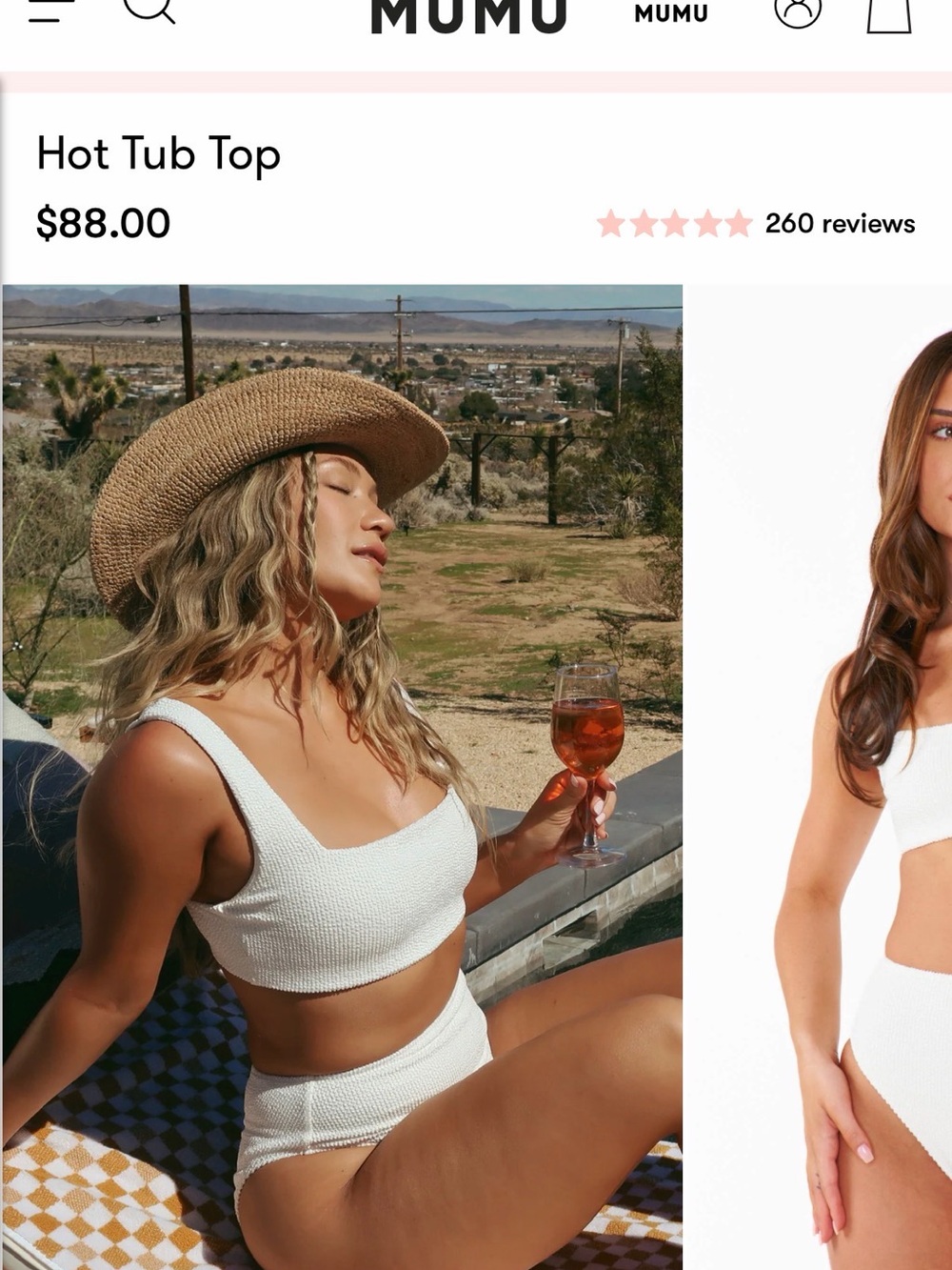 Show Me Your MuMu White Ribbed Hot Tub Crop Tank